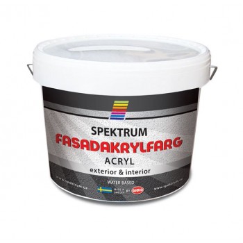 Наружная краска для работ по бетону Spektrum Fasadakrylfarg (9 л)